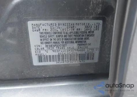 2016 Nissan Sentra Sv z USA, uszkodzony, nr VIN 3N1AB7AP5GY215671